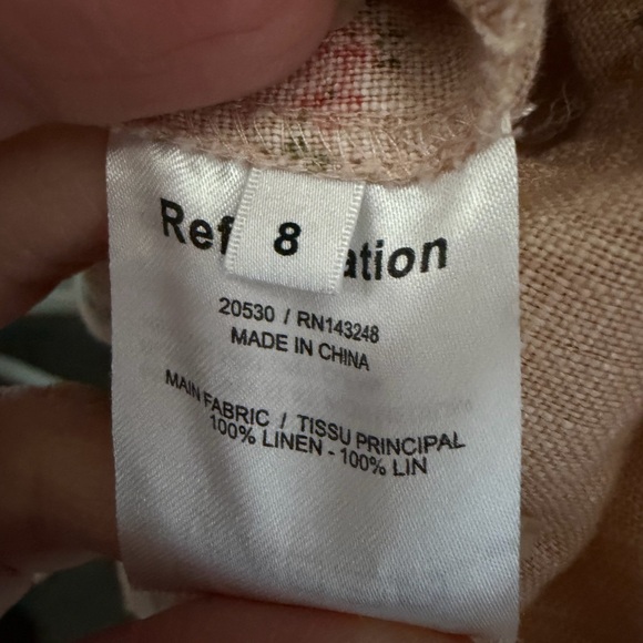 REFORMATION ANDIE MINI LINEN DRESS IN PENELOPE PINK FLORAL SIZE 8 - Picture 8 of 8
